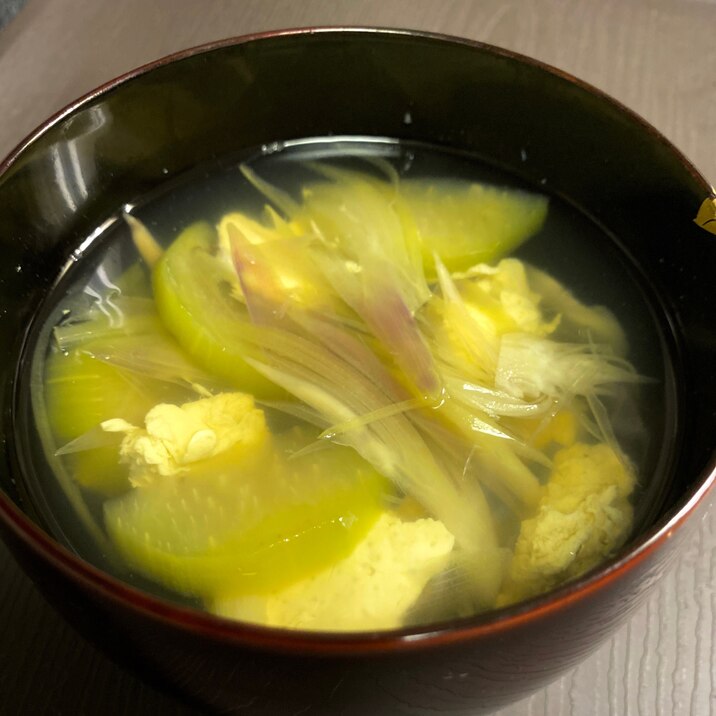 冷やしも美味しい *なすと卵とみょうがのすまし汁*
